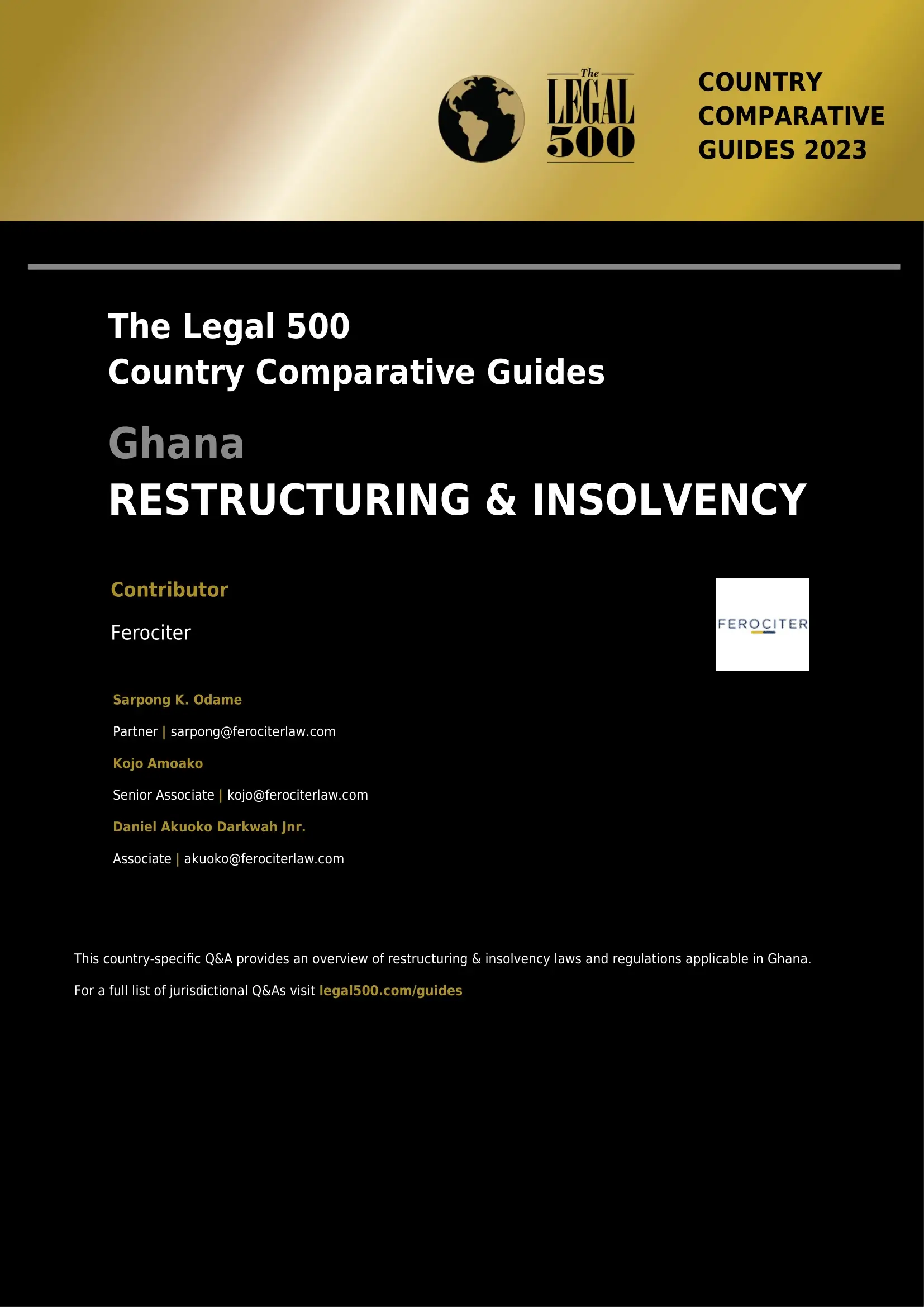 Restructuring and Insolvency